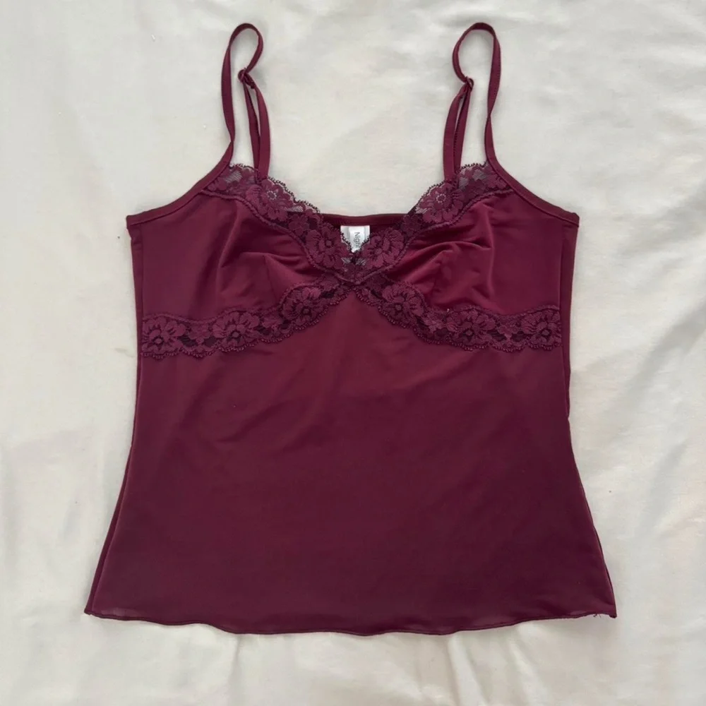 H&M Deep Red Lace Camisole - Picture 1 of 3